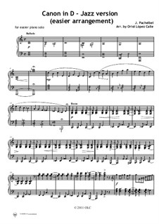 Piano version: Easy-medium piano by Johann Pachelbel