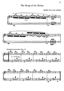 The Song of the Robin: Für Klavier by George William Warren