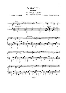 Cordobesa, für Mandoline und Gitarre (zweite Mandoline ad libitum): Cordobesa, für Mandoline und Gitarre (zweite Mandoline ad libitum) by Pedro Aperte