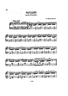 Kleine Suite für Streicher und Klavier, Op.50: Nr.5 Papillons. Version für Klavier by Ole Olsen