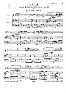Arie. Bearbeitung für zwei Interpreten: Violine und Klavier by Johann Sebastian Bach