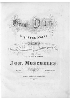 Grosses Sextett in Es-Dur, Op.35: Partitur für zwei Klaviere, vierhändig by Ignaz Moscheles