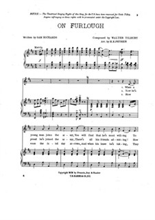 On Furlough, for Voice and Piano: On Furlough, for Voice and Piano by Walter Tilbury