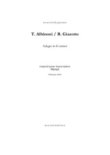 Adagio in g-Moll: Für Klavier by Tomaso Albinoni