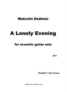 A Lonely Evening, MMS22: A Lonely Evening by Malcolm Dedman