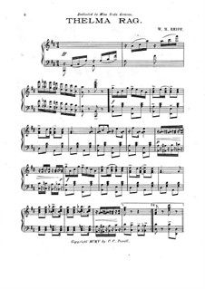 Thelma Rag for Piano: Thelma Rag for Piano by W. M. Reiff