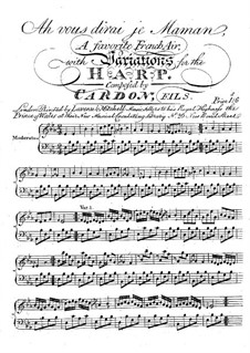 Variationen für Harfe zum Thema Französisch Arien 'Ah vous dirai je Maman', Op.19: Variationen für Harfe zum Thema Französisch Arien 'Ah vous dirai je Maman' by Jean Baptiste Cardon