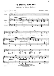 O Saviour, Hear Me, for Voice and Piano (or Organ): O Saviour, Hear Me, for Voice and Piano (or Organ) by Christoph Willibald Gluck