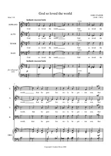 God so loved the world: For SATB by John Stainer