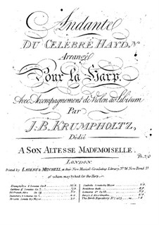 Andante on a Theme by Haydn: Transcription for harp and violin accompaniment by Johann Baptist Krumpholtz