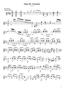 Fantasie in D-Dur, Op.40: Für Gitarre (Noten von hohem Qualität) by Fernando Sor