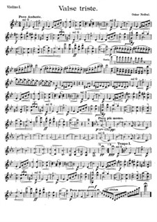 Valse triste for String Quartet: Stimmen by Oskar Nedbal