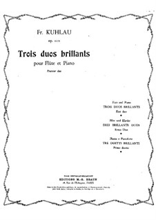 Drei brillante Duos für Flöte und Klavier, Op.110: Drei brillante Duos für Flöte und Klavier by Friedrich Kuhlau
