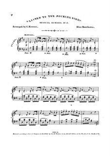Listen to the Mocking Bird: Version für Klavier by Septimus Winner