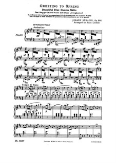 An der schönen blauen Donau, Op.314: Für Chor und Klavier by Johann Strauss (Sohn)