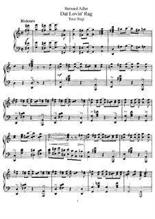 Dat Lovin' Rag, for Piano: Dat Lovin' Rag, for Piano by Bernard Adler