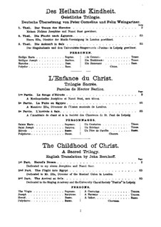L'enfance du Christ (Die Kindheit Christi), H.130 Op.25: Der Traum des Herodes, für Stimmen und Klavier by Hector Berlioz