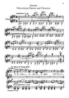 Die Polowetzer Tänze: Für Singstimmen und Klavier by Alexander Porfiryevich Borodin