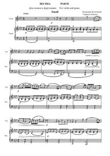 Poem for Violin and Piano in F Minor: Partitur by Vladimir Polionny