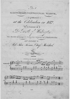 The Baltimore Centennial March: Für Klavier by George F. Cole
