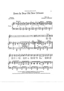 Down in Dear Old New Orleans: Für Stimme und Klavier by Con Conrad, Jay Whidden