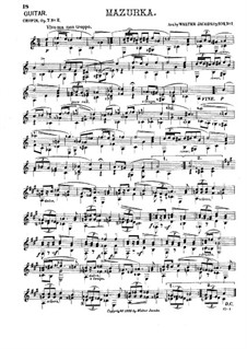 Mazurkas, Op.7: Nr.2, für Gitarre by Frédéric Chopin