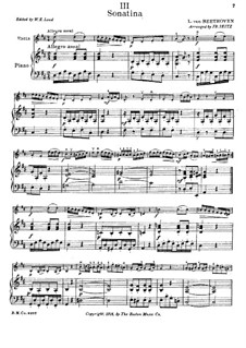 Sonatine in F-Dur: Version für Violine und Klavier by Ludwig van Beethoven
