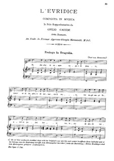L'Evridice: Klavierauszug mit Singstimmen by Giulio Caccini