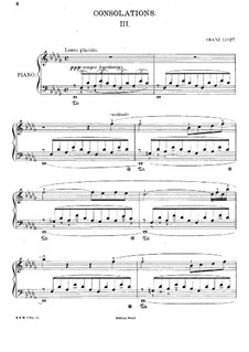 Consolations, S.172: Nr.3 in Des-Dur (mit Fingersatz) by Franz Liszt