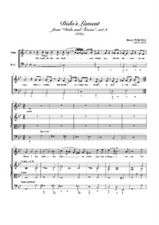Dido's Lament: For voice, strings and basso continuo by Henry Purcell