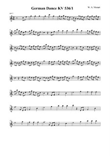 Sechs deutsche Tänze, K.536: Tanz Nr.1 – Violinstimme I by Wolfgang Amadeus Mozart