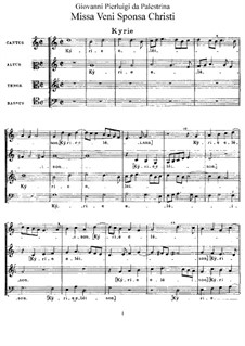 Missa Veni Sponsa Christi: Missa Veni Sponsa Christi by Giovanni da Palestrina