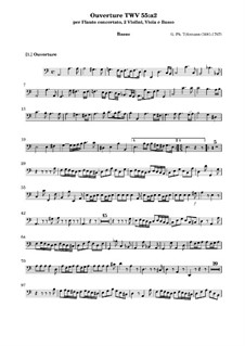 Suite für Flöte, Streicher und Basso Continuo in a-Moll, TWV 55:a2: Basso Continuo Stimme by Georg Philipp Telemann