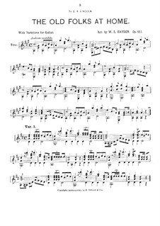 Old Folks at Home: Für Gitarre by Stephen Foster