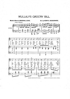 Mullaly's Groc'ry Bill, for Voices and Piano: Mullaly's Groc'ry Bill, for Voices and Piano by Marshall Locke