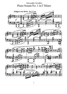 Sonate für Klavier Nr.1, Op.6: Für einen Interpreten by Alexander Skrjabin