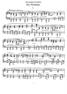 Sechs Präludien, Op.13: Für Klavier by Alexander Skrjabin
