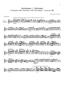 Violinkonzert Nr.3 in F-Dur 'Herbst', RV 293: Solo Stimme by Antonio Vivaldi