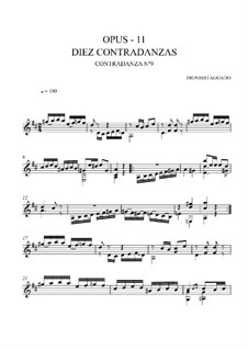 Zehn Kontratänze, Op.11: Kontratanz Nr.9 by Dionisio Aguado