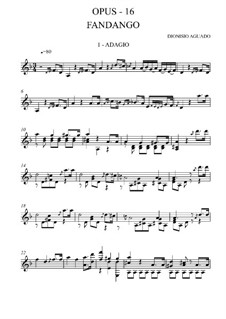 Le fandango, Op.16: Für Gitarre (Noten von hohem Qualität) by Dionisio Aguado