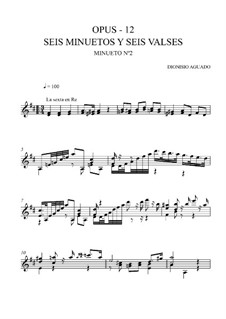 Sechs Menuette und sechs Walzer, Op.12: Menuett Nr.2 by Dionisio Aguado