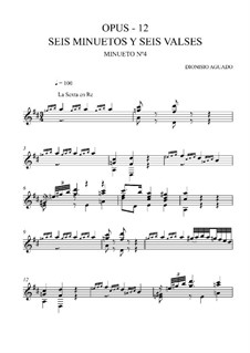 Sechs Menuette und sechs Walzer, Op.12: Menuett Nr.4 by Dionisio Aguado