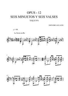 Sechs Menuette und sechs Walzer, Op.12: Walzer Nr.4 by Dionisio Aguado