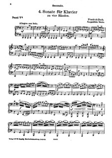 Sonate in C-Dur: Für Klavier, vierhändig by Johann Christoph Friedrich Bach