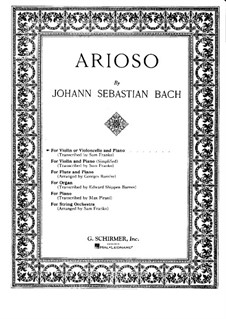 Arioso in G-Dur: Für Violine (oder Cello) und Klavier by Johann Sebastian Bach