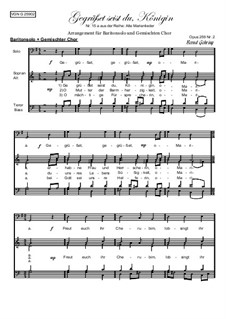 Alte Marienlieder Nr.12, Gegrüsset seist du, Königin, Op.259: Für gemischter Chor mit Baritonsolo by folklore