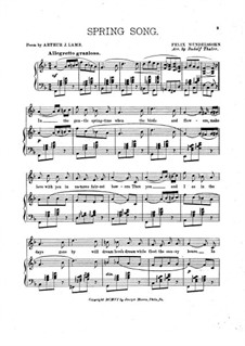 Lieder ohne Worte, Op.62: Nr.6 Frühlingslied, für Stimme und Klavier by Felix Mendelssohn-Bartholdy