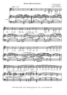 My Love is Like a Red, Red Rose: Für Stimme und Klavier (A Major) by folklore
