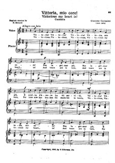 Vittoria, mio core: C-Dur by Giacomo Carissimi