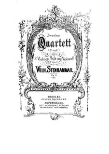 Streichquartett Nr.2 in c-Moll, Op.14: Stimmen by Wilhelm Stenhammar
